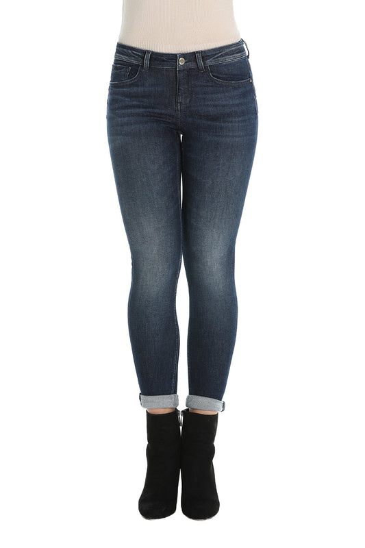 Pantalone 牛仔裤 5 tasche push up denim blue FLOORA