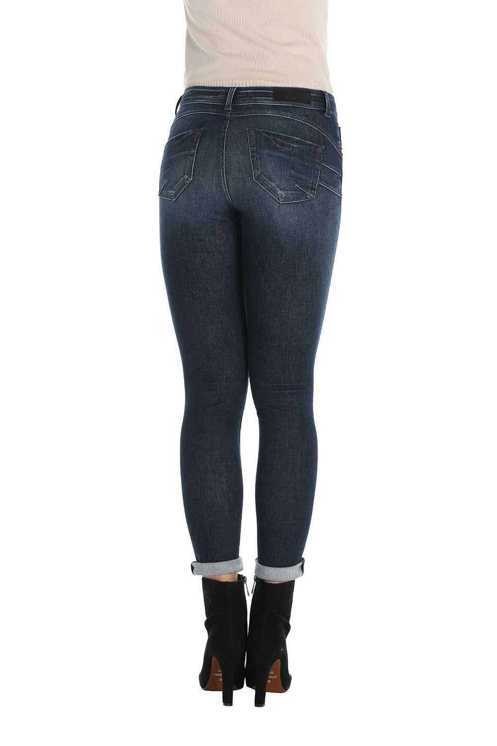Pantalone 牛仔裤 5 tasche push up denim blue FLOORA