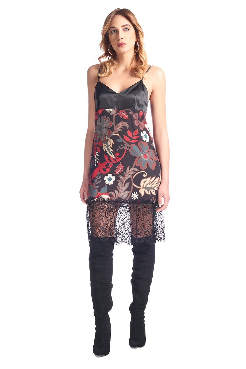 RASENIA 花卉印花衬裙连衣裙