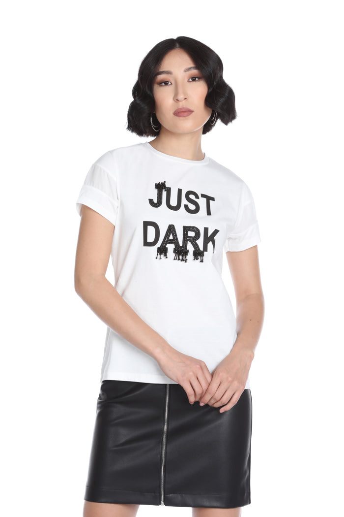 URSULA 印花饰边乔其纱半袖 T 恤