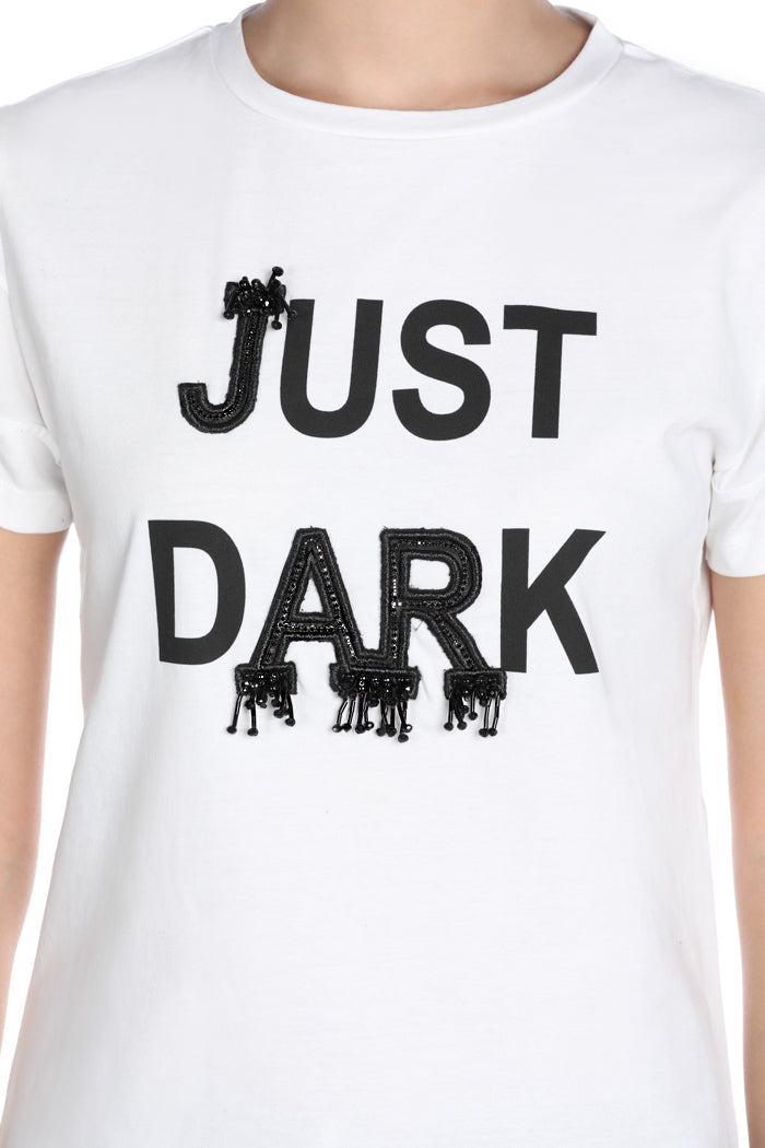 URSULA 印花饰边乔其纱半袖 T 恤