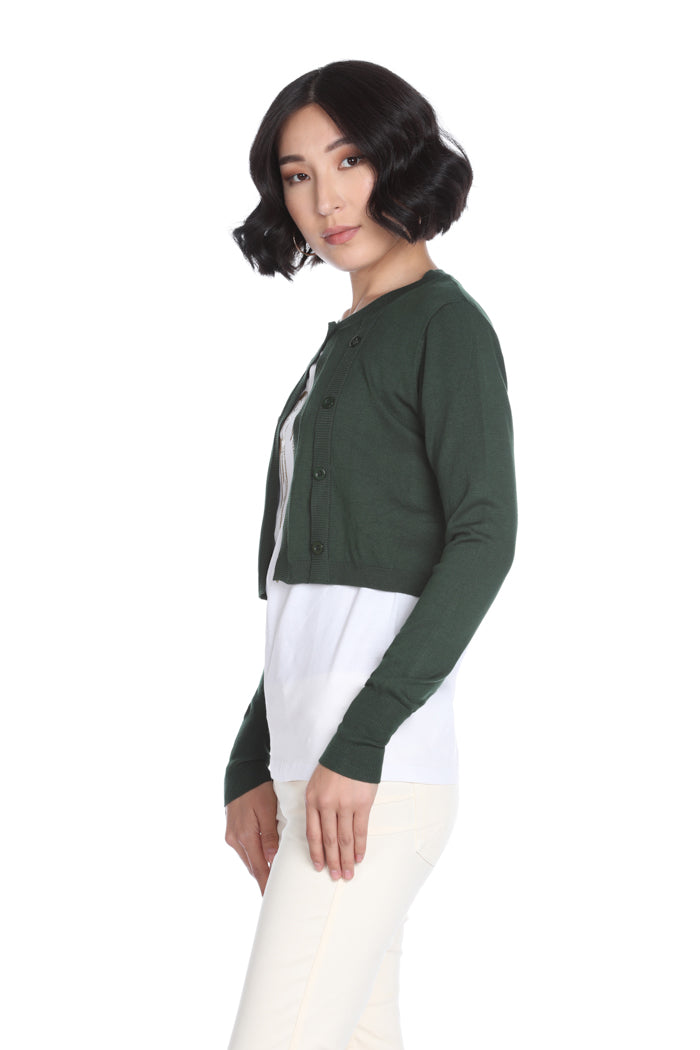 WEEDOS 纽扣短款长袖开衫