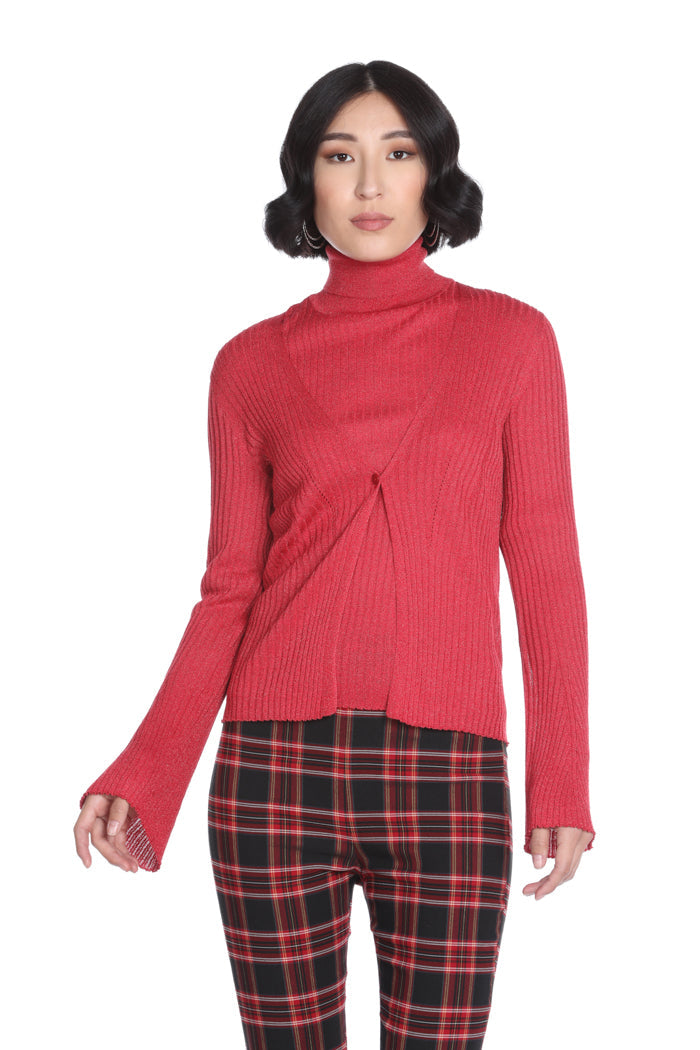 UMBRIDGE 开衫长袖 V 领卢勒克斯罗纹