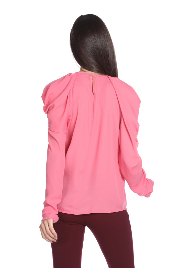 SFASET 泡泡肩低背长袖衬衫