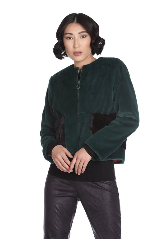 HEDDA 生态毛皮短袖长袖带拉链和口袋