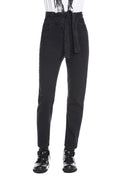 JEANS CORN 高腰带口袋加黑色牛仔腰带