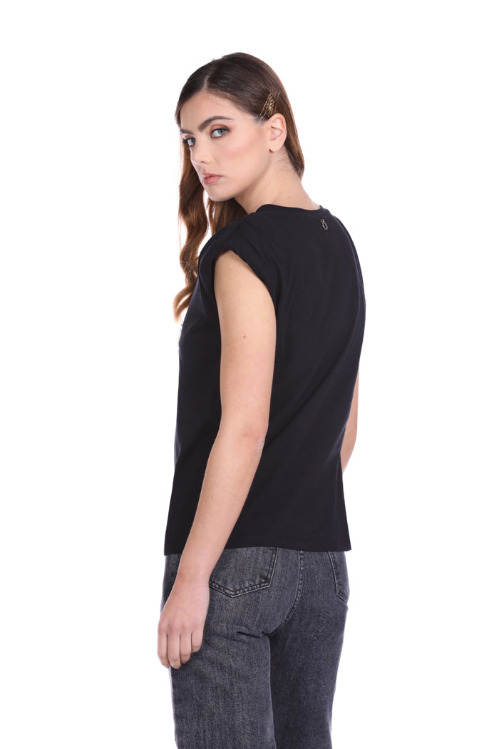 XIUT 心形薄纱星星贴饰半袖 T 恤