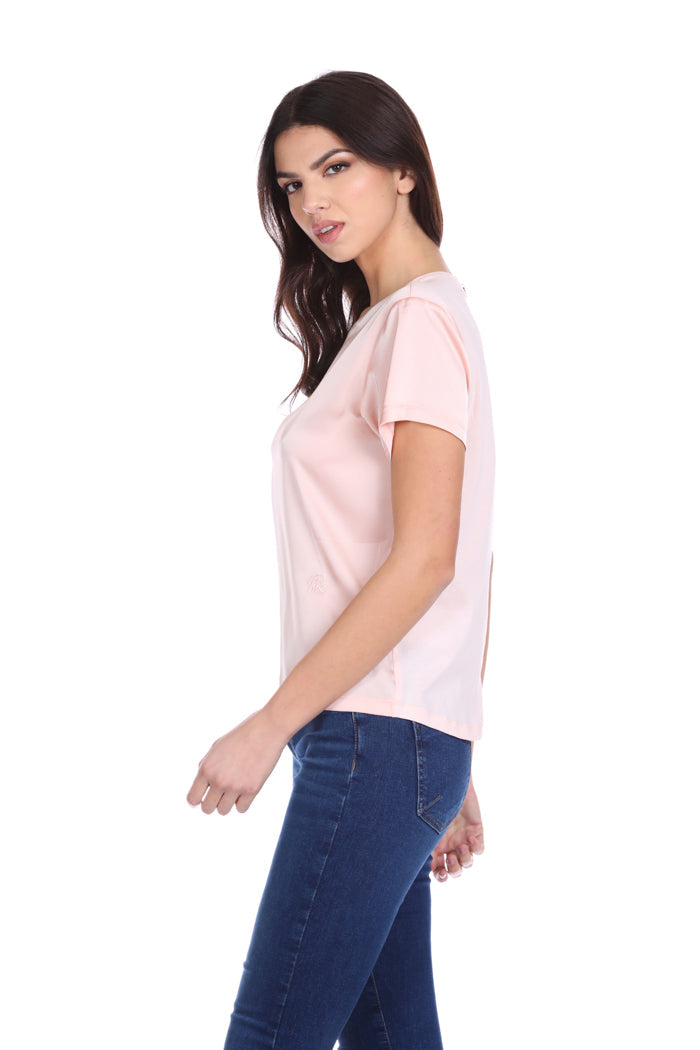 RAKRYD 徽标刺绣加缎面半袖 T 恤