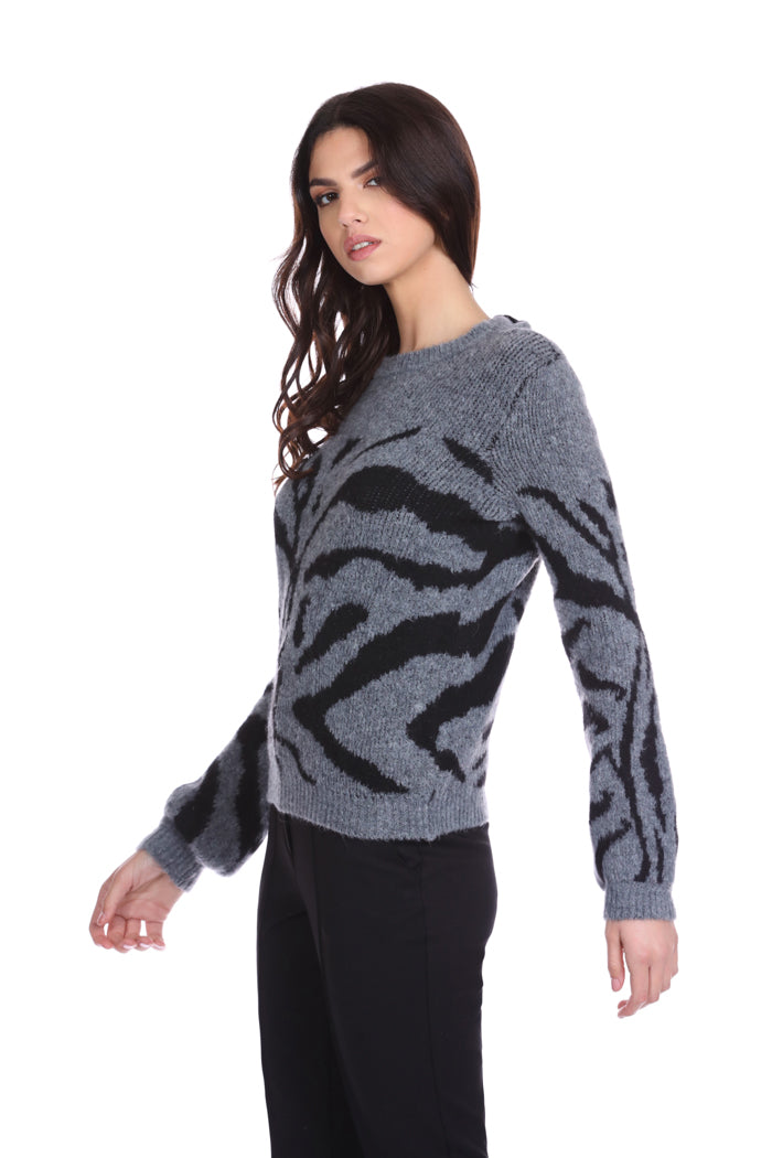 VUBRON 气球长袖毛衣加动物提花乔其丝带