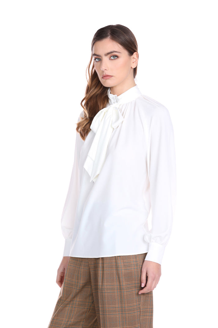 GIUTRU 女式衬衫长袖衣领带褶皱 plus fusciasca plus drop