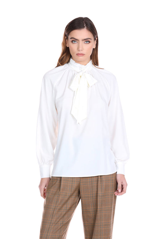 GIUTRU 女式衬衫长袖衣领带褶皱 plus fusciasca plus drop