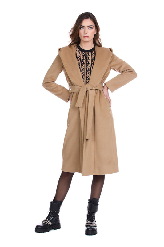 TAMMORE 长袖连帽外套加腰带加口袋