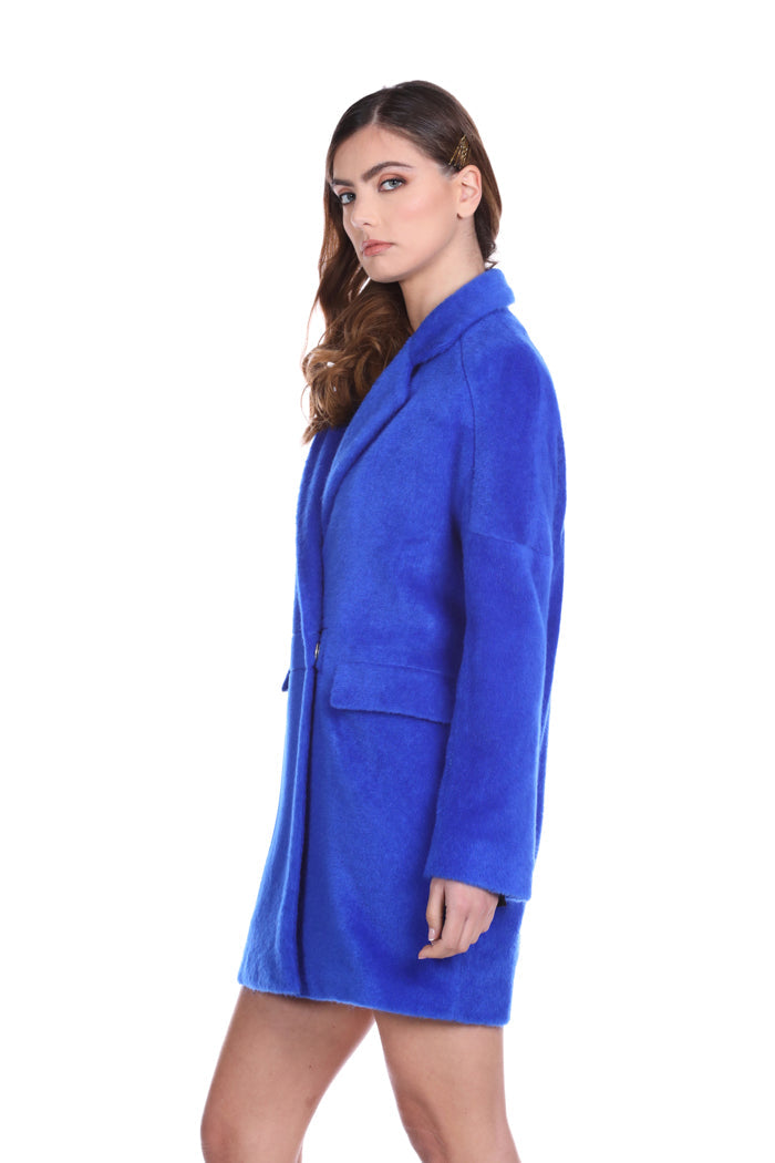 WIPO 毛皮翻盖口袋长袖双排扣大衣