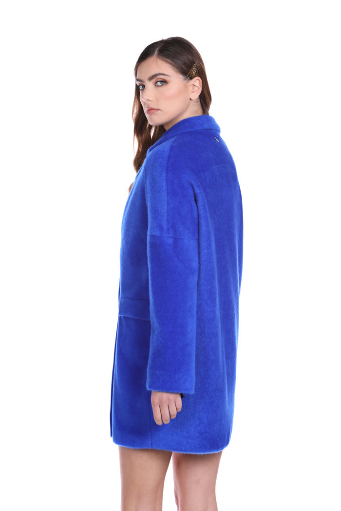 WIPO 毛皮翻盖口袋长袖双排扣大衣