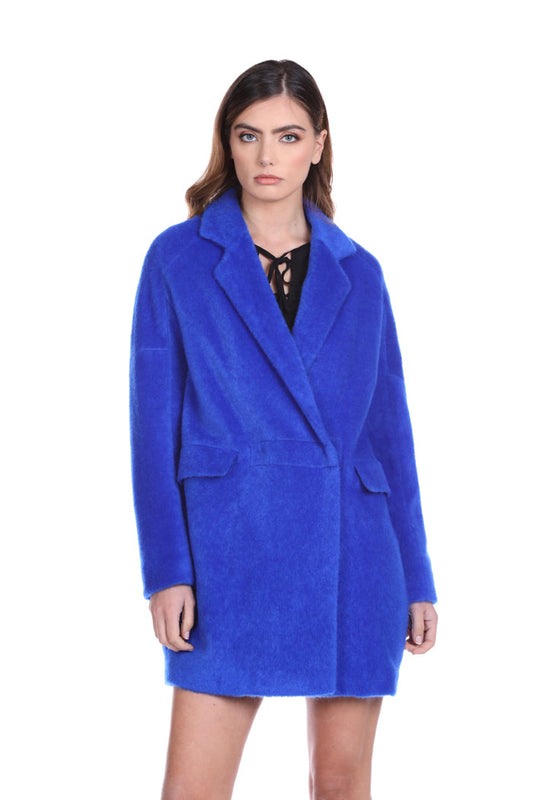 WIPO 毛皮翻盖口袋长袖双排扣大衣