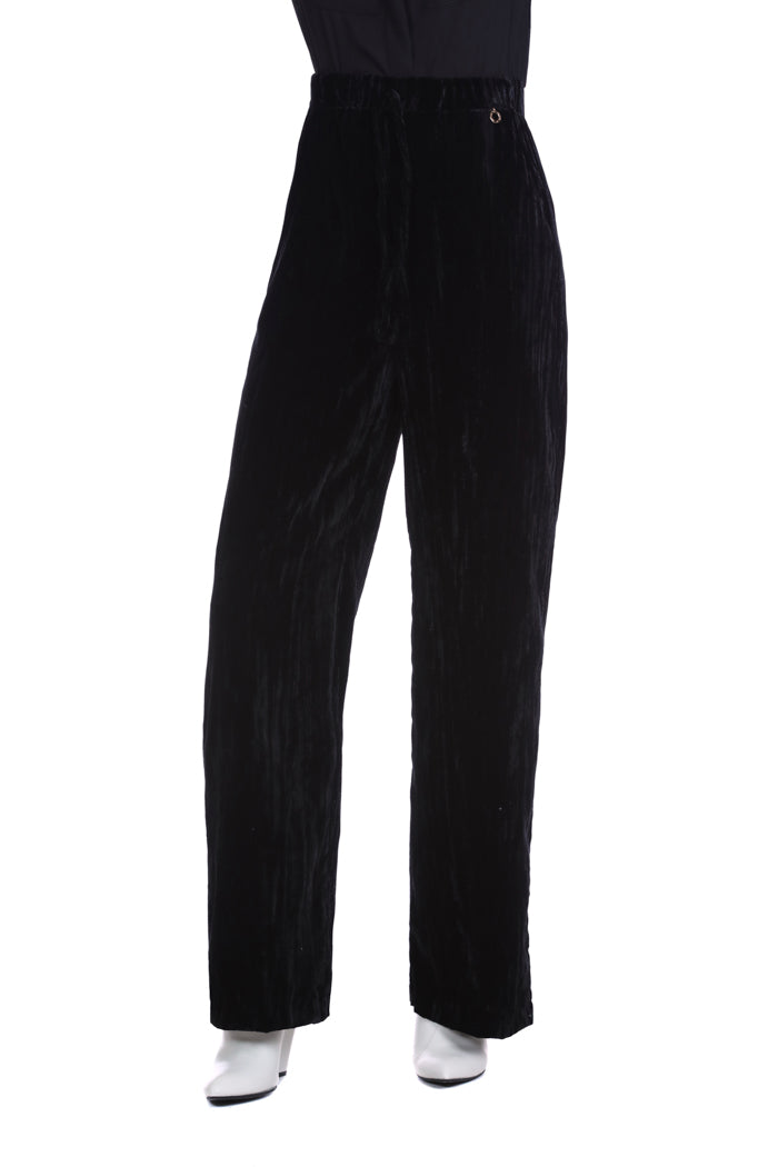 VERCIX 天鹅绒口袋高腰抽绳阔腿裤