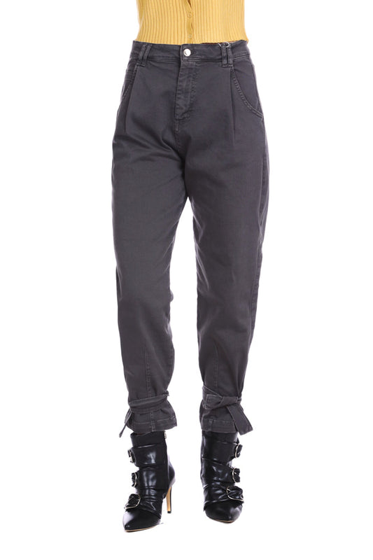 WURT 高腰长裤，配口袋加底带