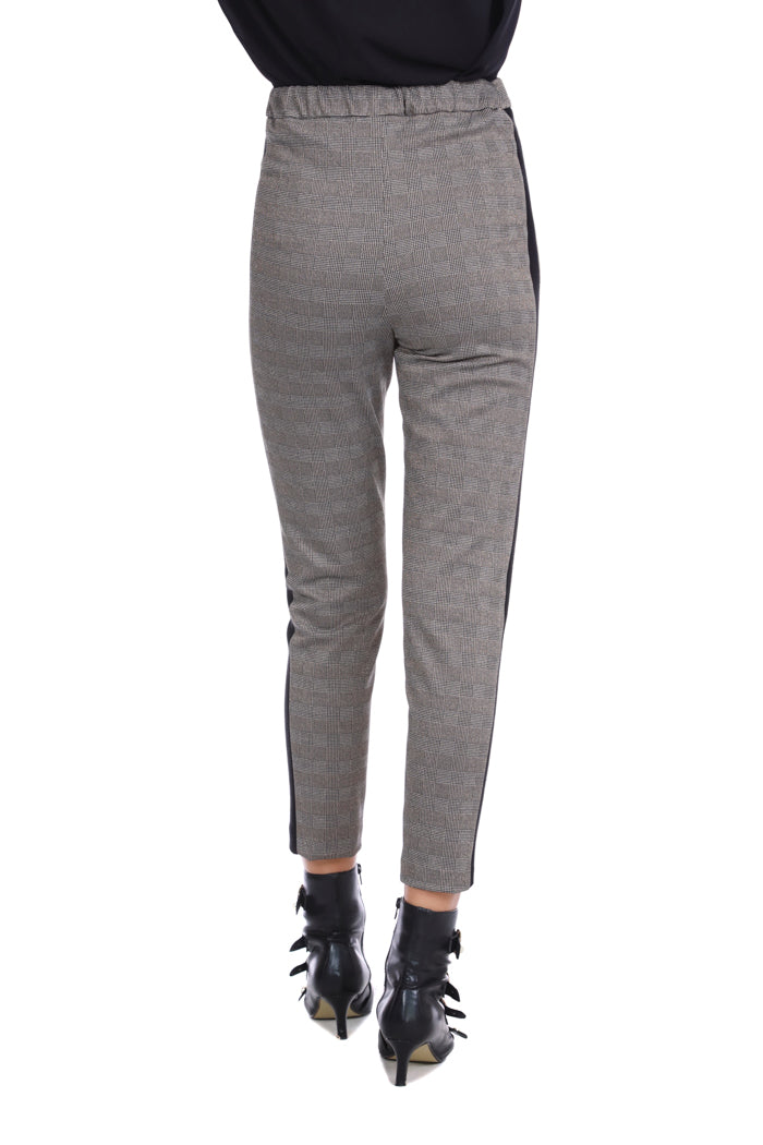 SINEKA 高腰松紧裤脚裤。 Wales p. plus 卢勒克斯带侧肋