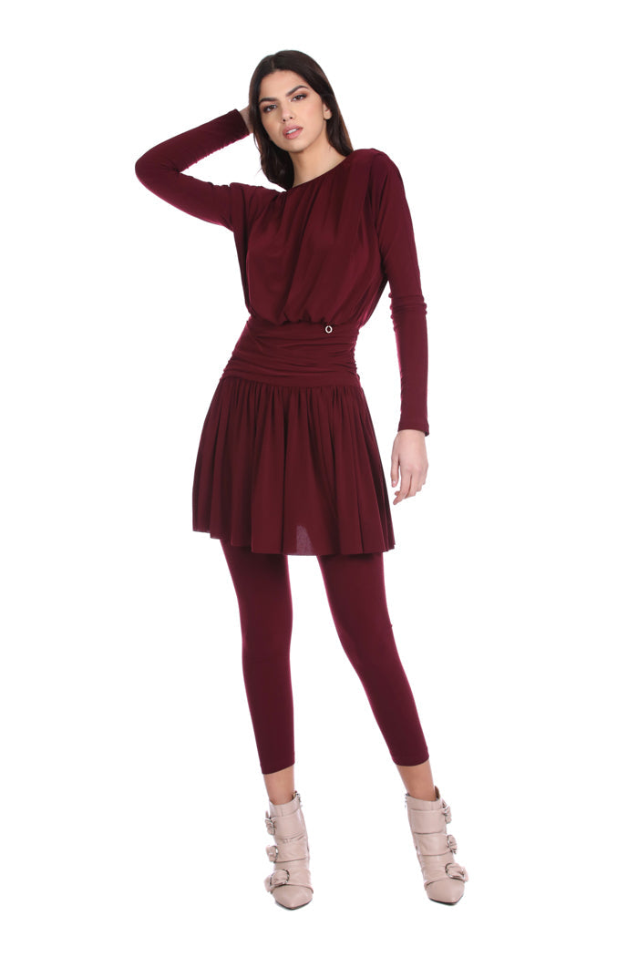 TURG 短款长袖褶皱连衣裙