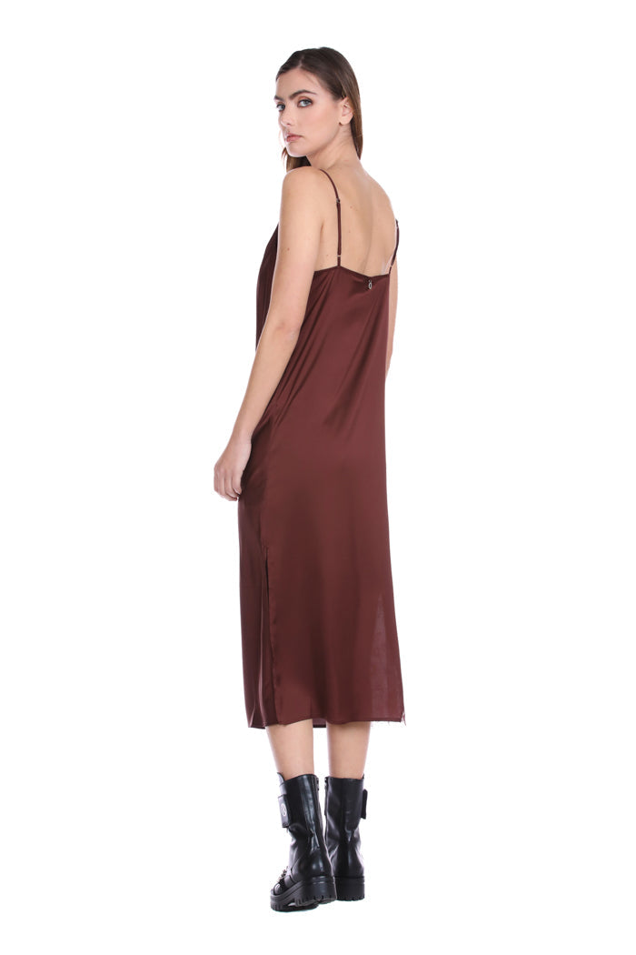 ZULEM 中长无袖连衣裙，带蕾丝嵌花和徽标刺绣