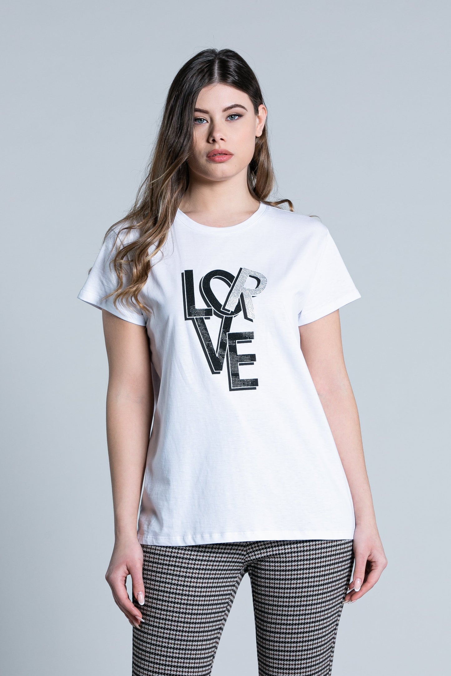 ROPPONGI 爱心水钻印花半袖 T 恤