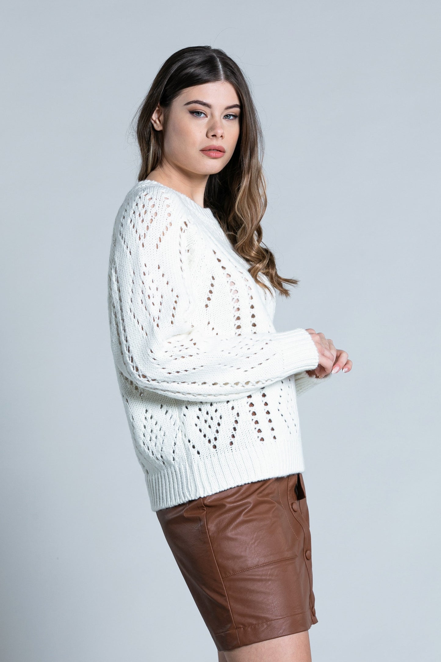 SEVER 穿孔插肩长袖衬衫