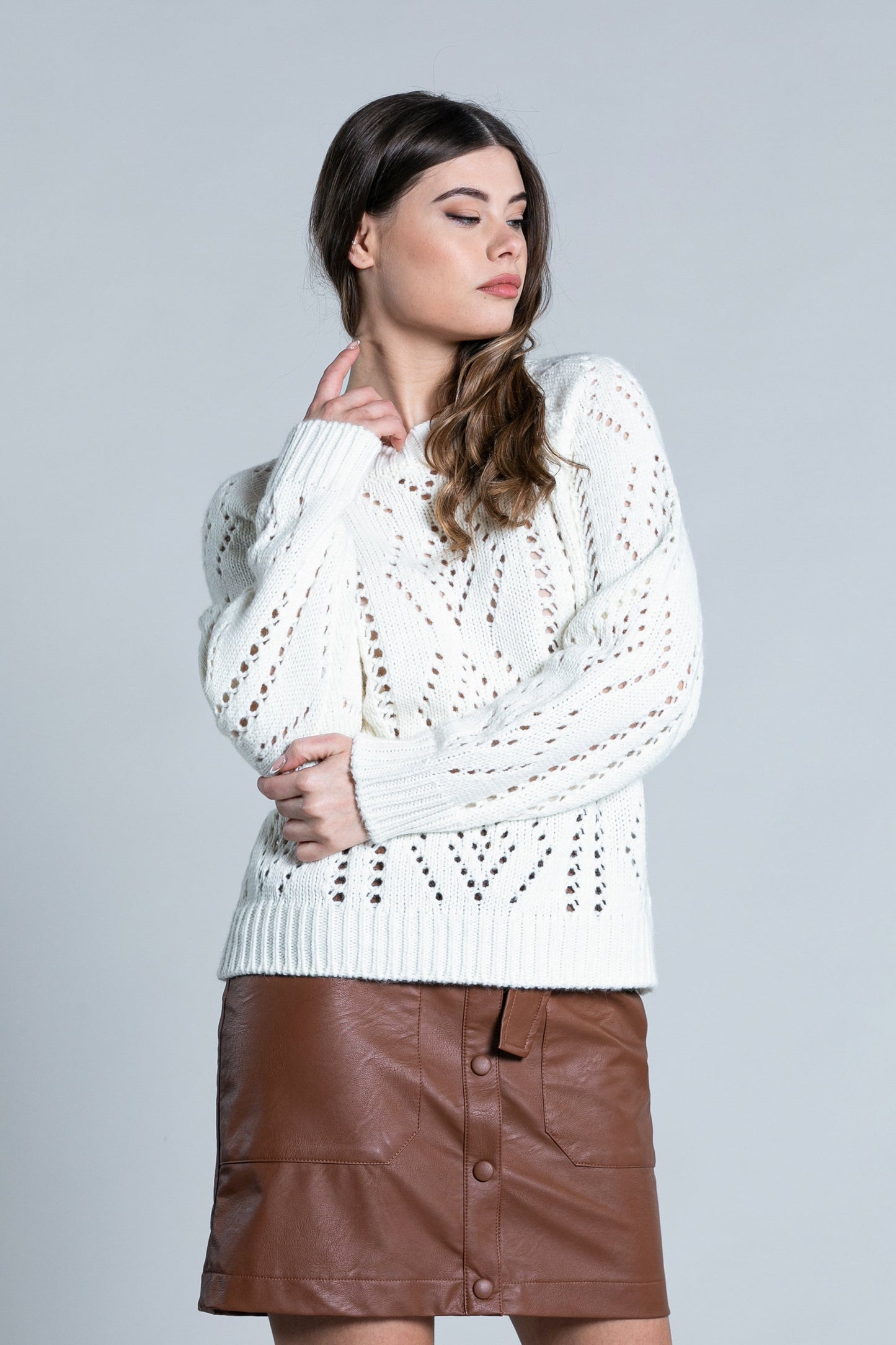 SEVER 穿孔插肩长袖衬衫