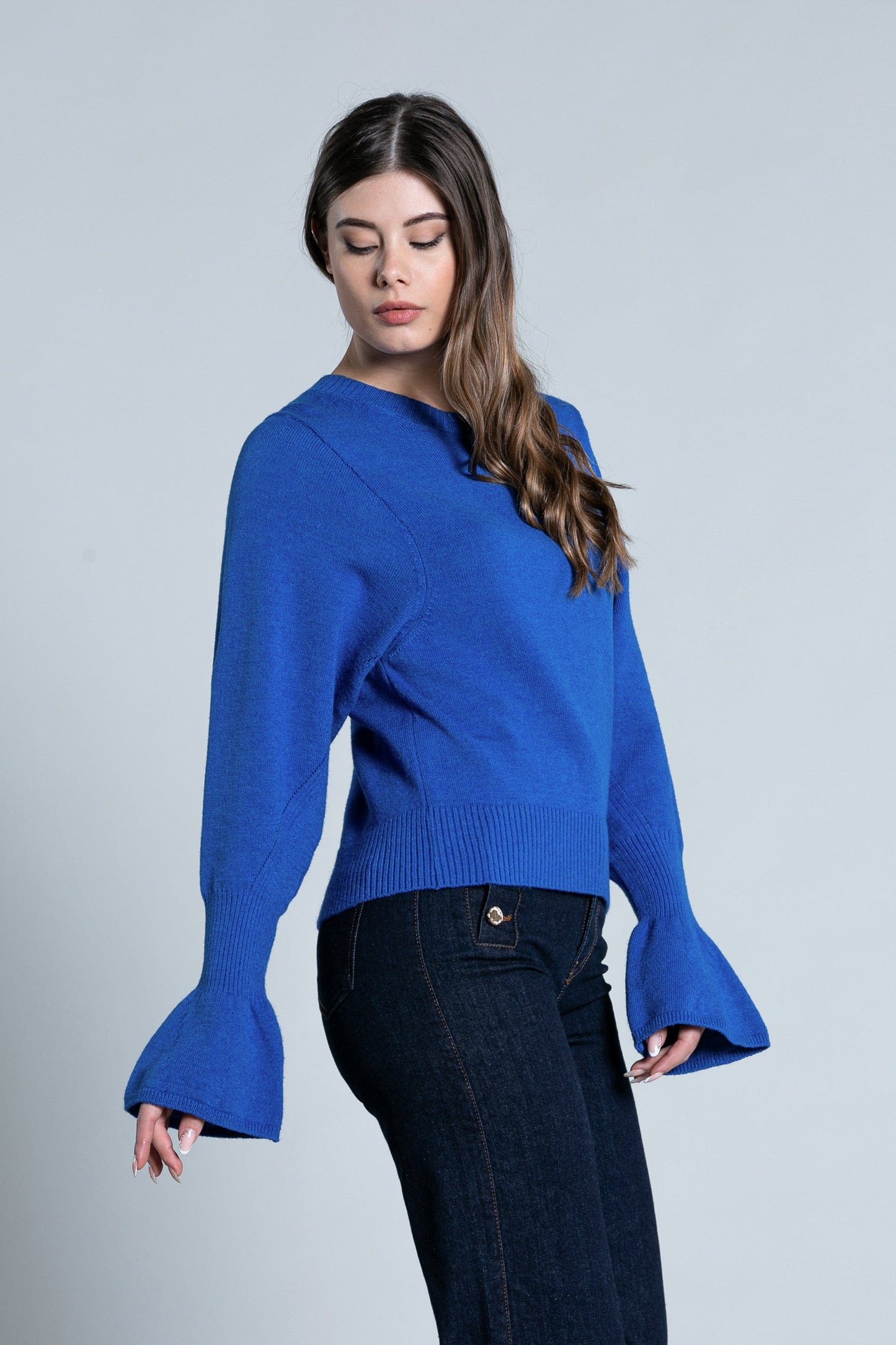 SESUTO 长袖喇叭衬衫