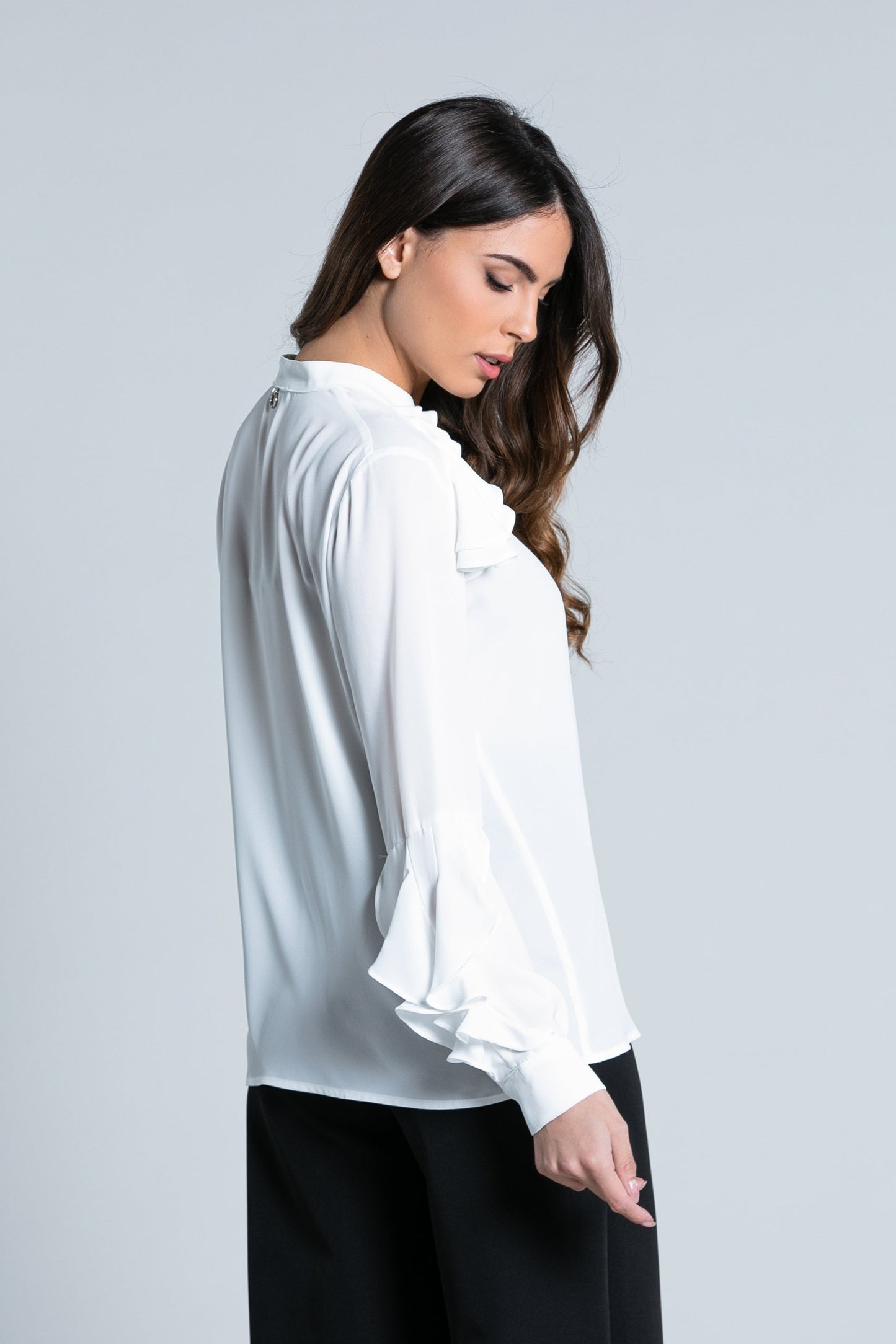 TAI 荷叶边韩版长袖衬衫