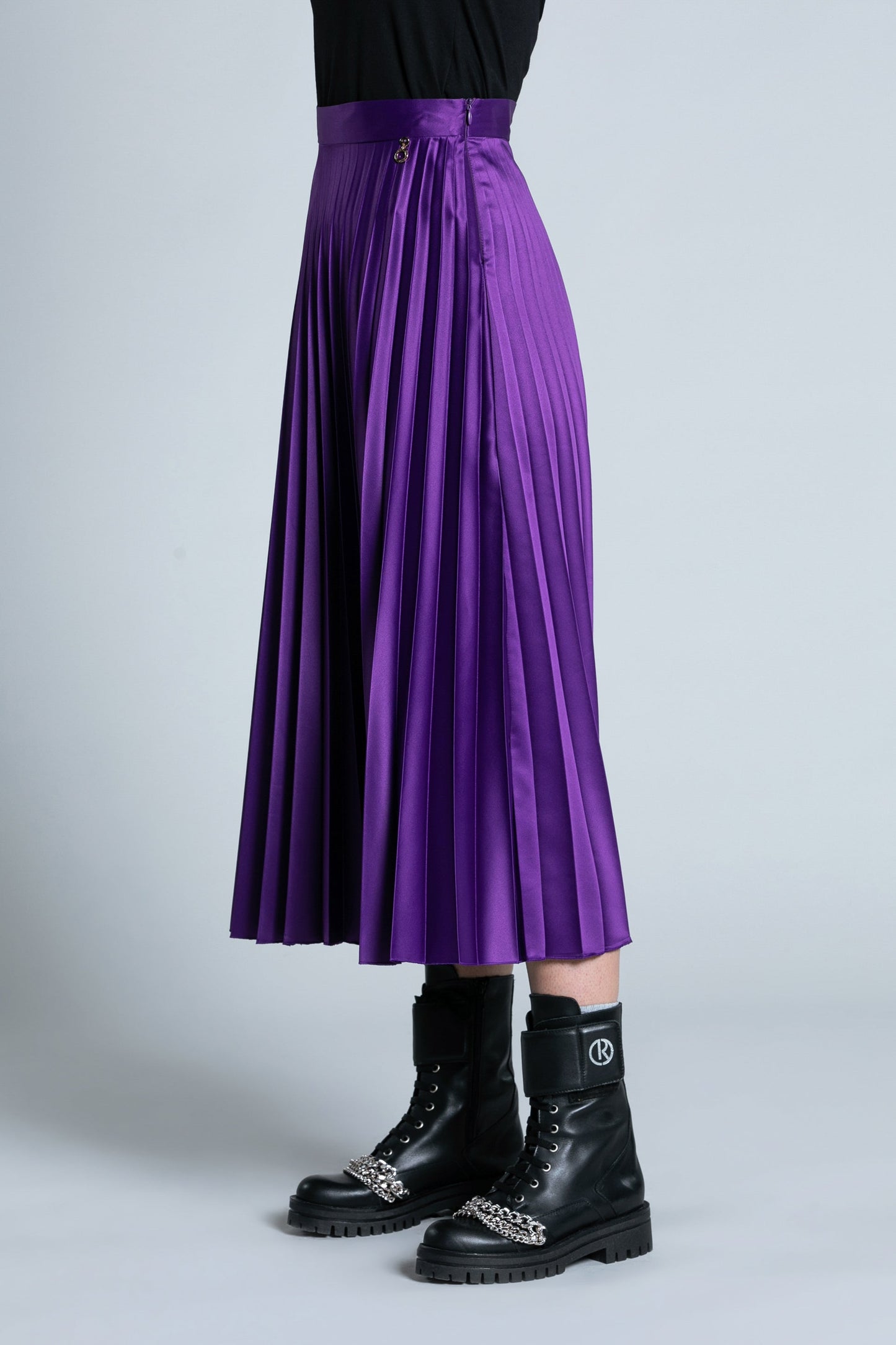 SCORPIO 褶裥缎面长款长裙