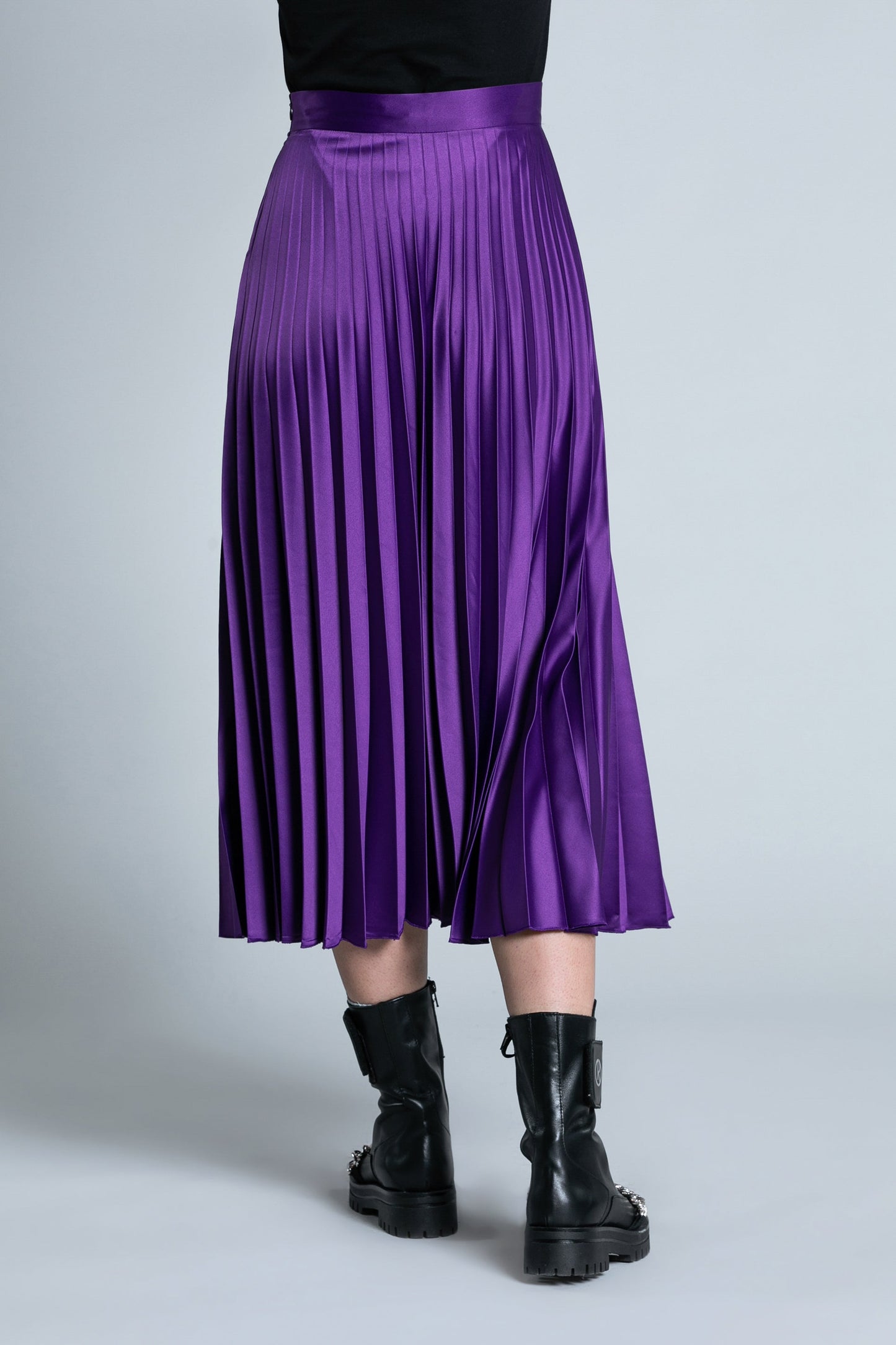 SCORPIO 褶裥缎面长款长裙