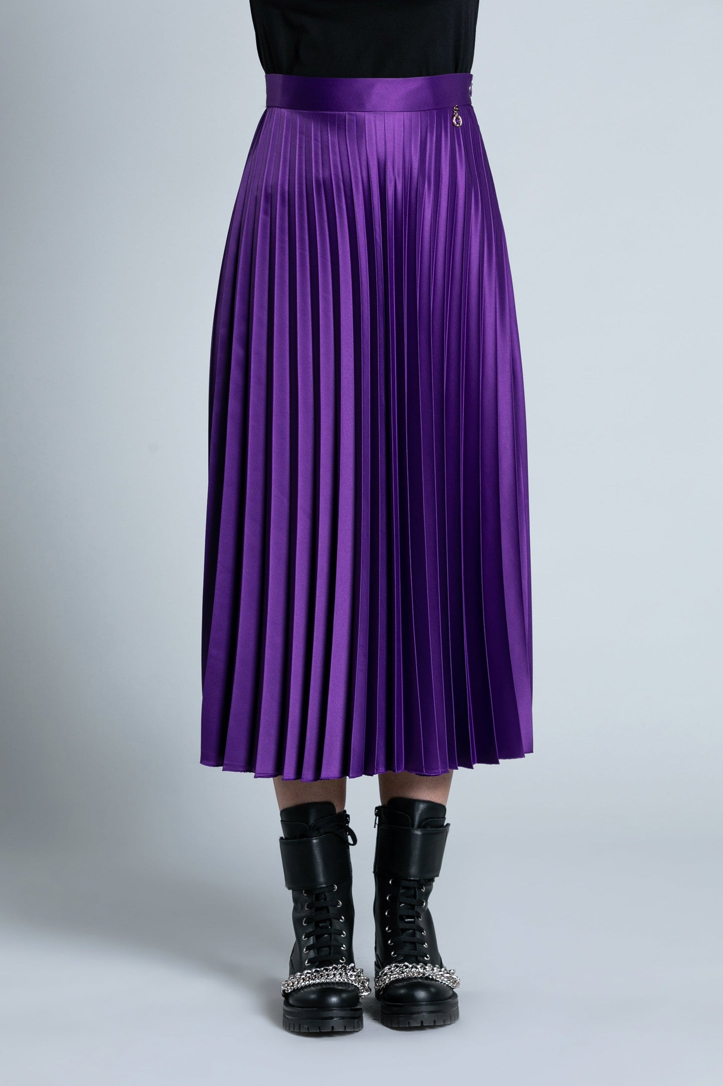 SCORPIO 褶裥缎面长款长裙