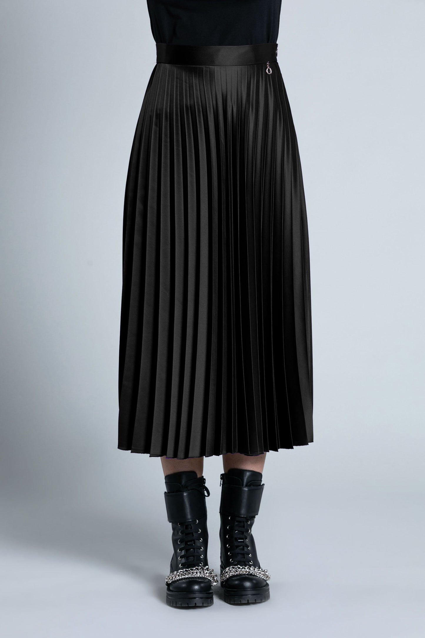 SCORPIO 褶裥缎面长款长裙