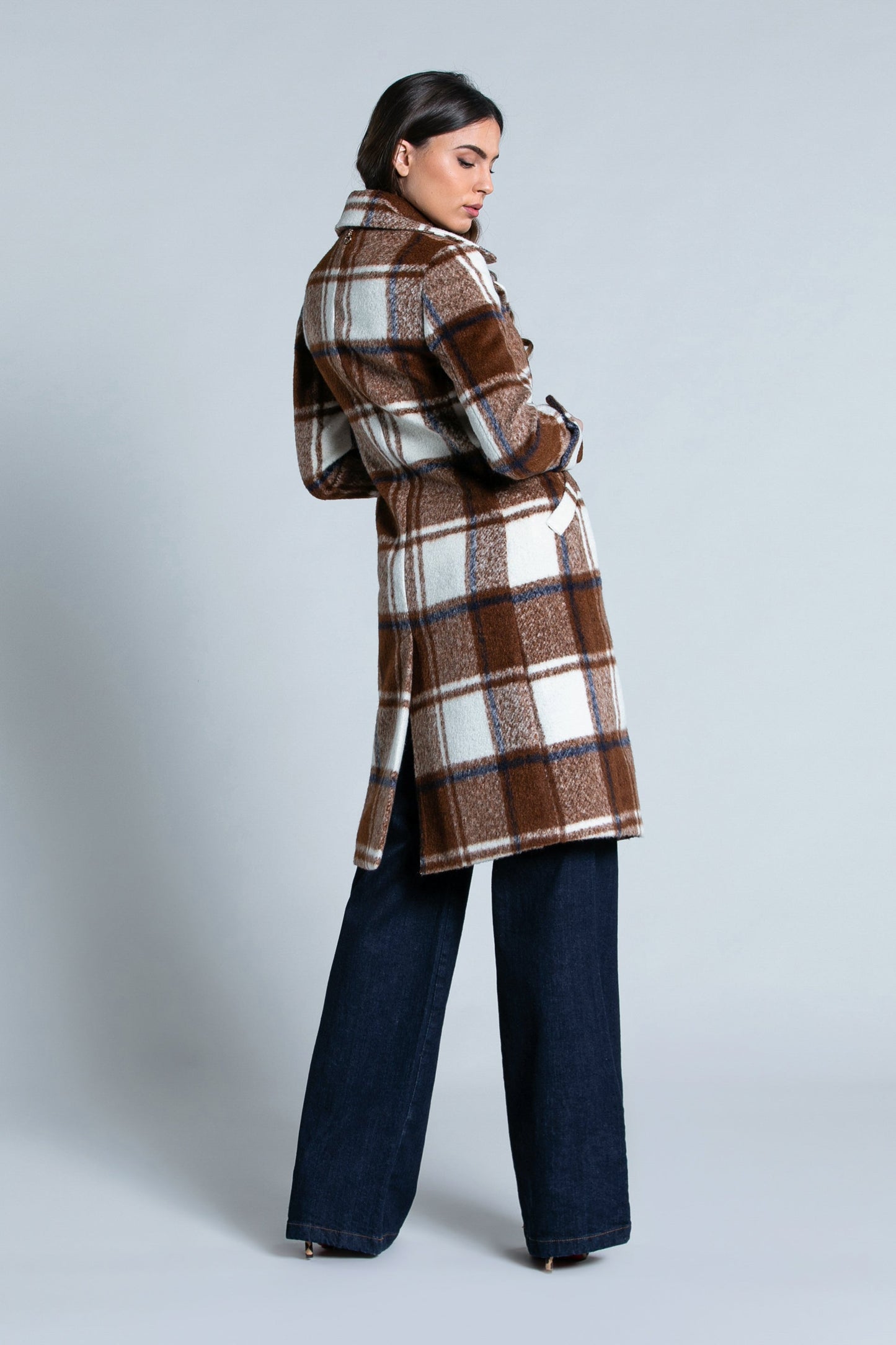 双排扣 Mar 加方形口袋长袖 RETIF 大衣