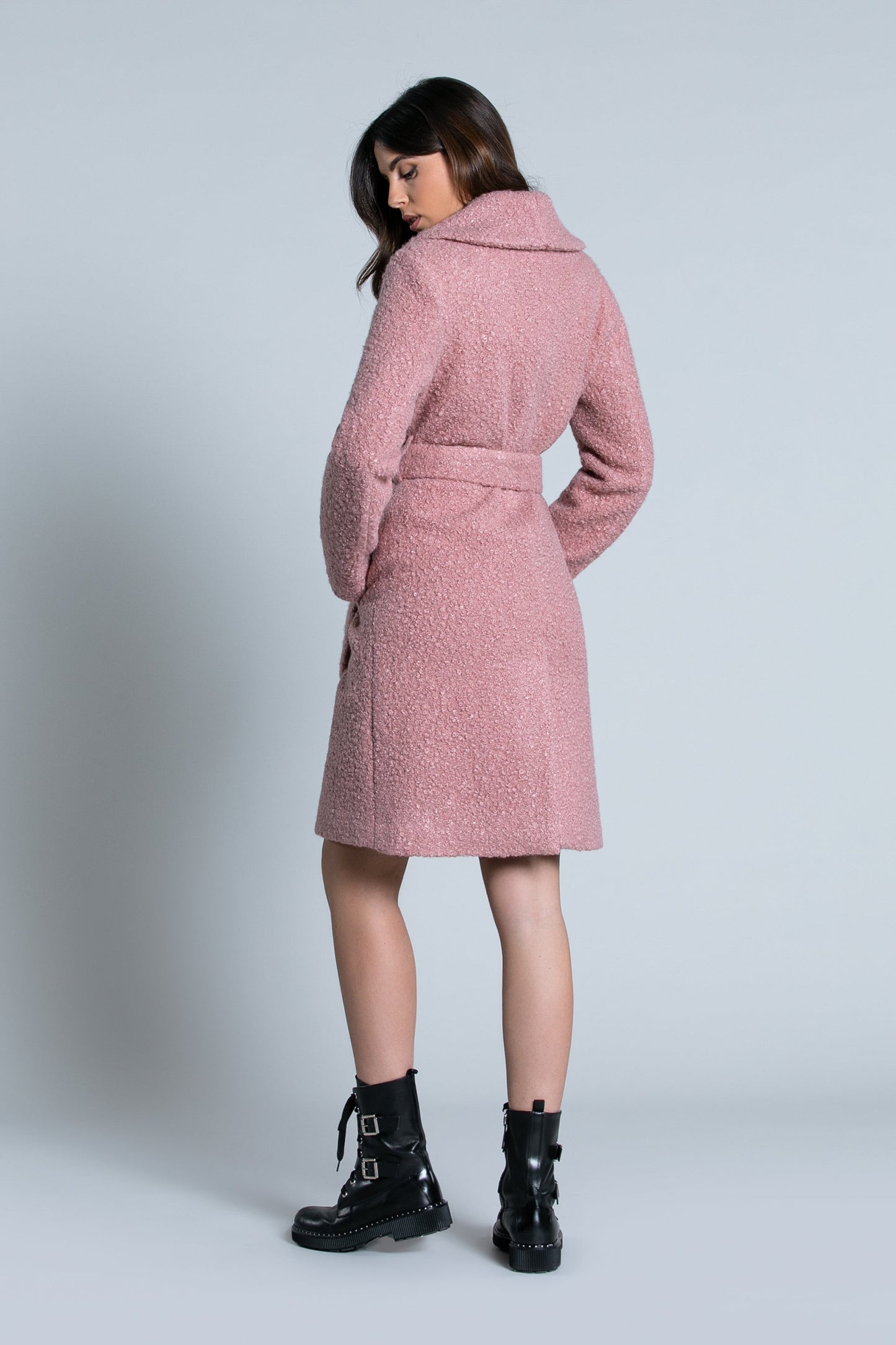 ROBO外套长袖披肩领带口袋加泰迪熊腰带