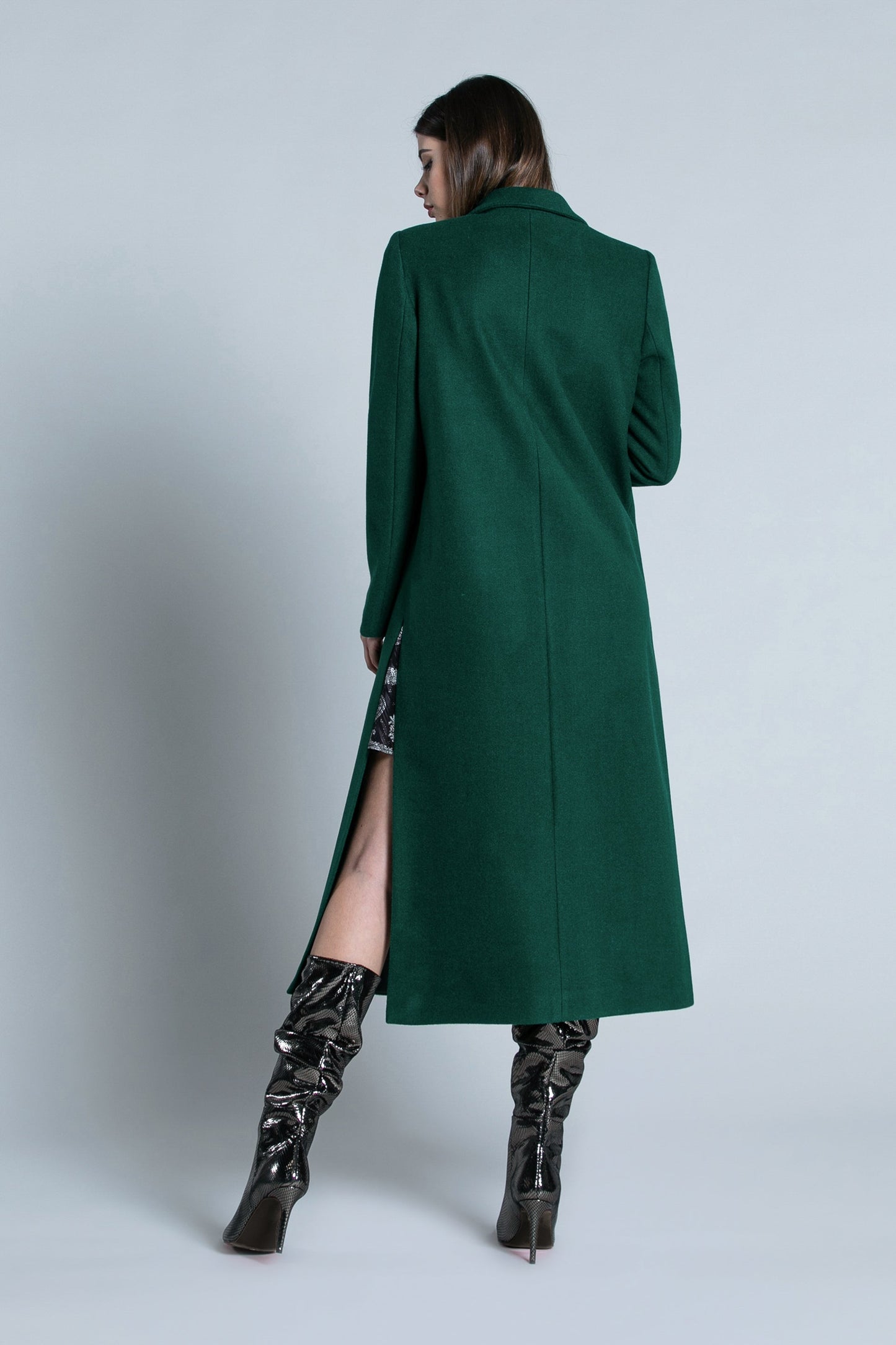 双排扣长袖 ERBIC 双口袋长大衣