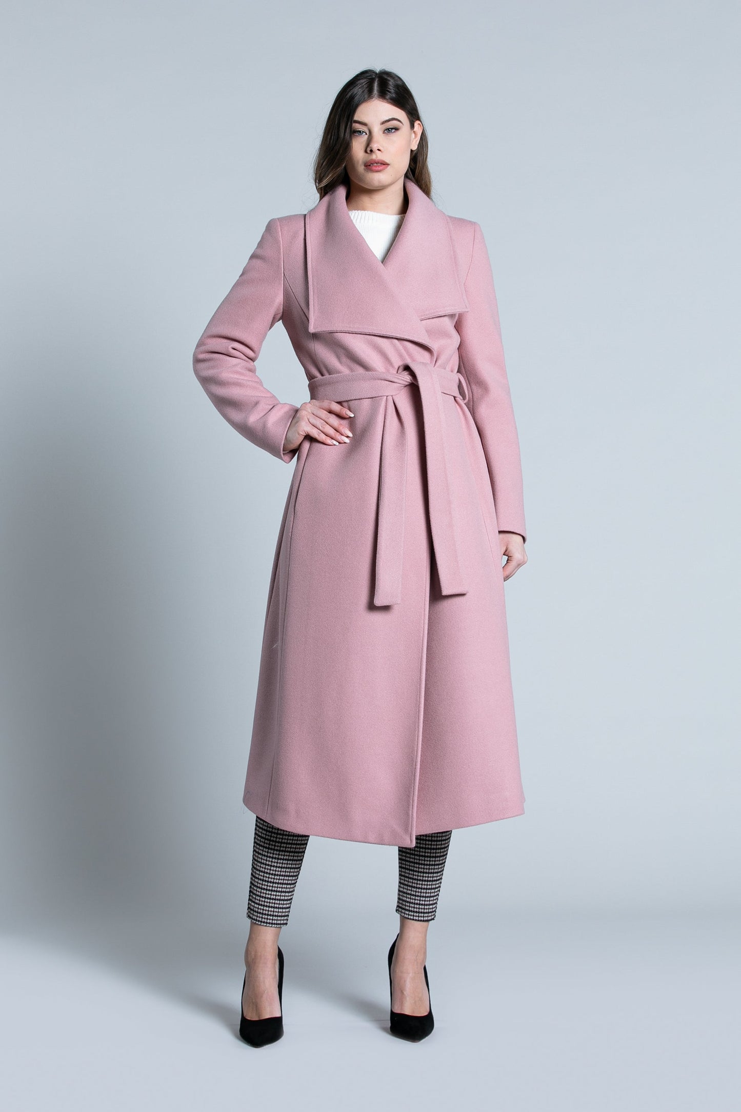 RIMMO 宽领加腰带长袖大衣