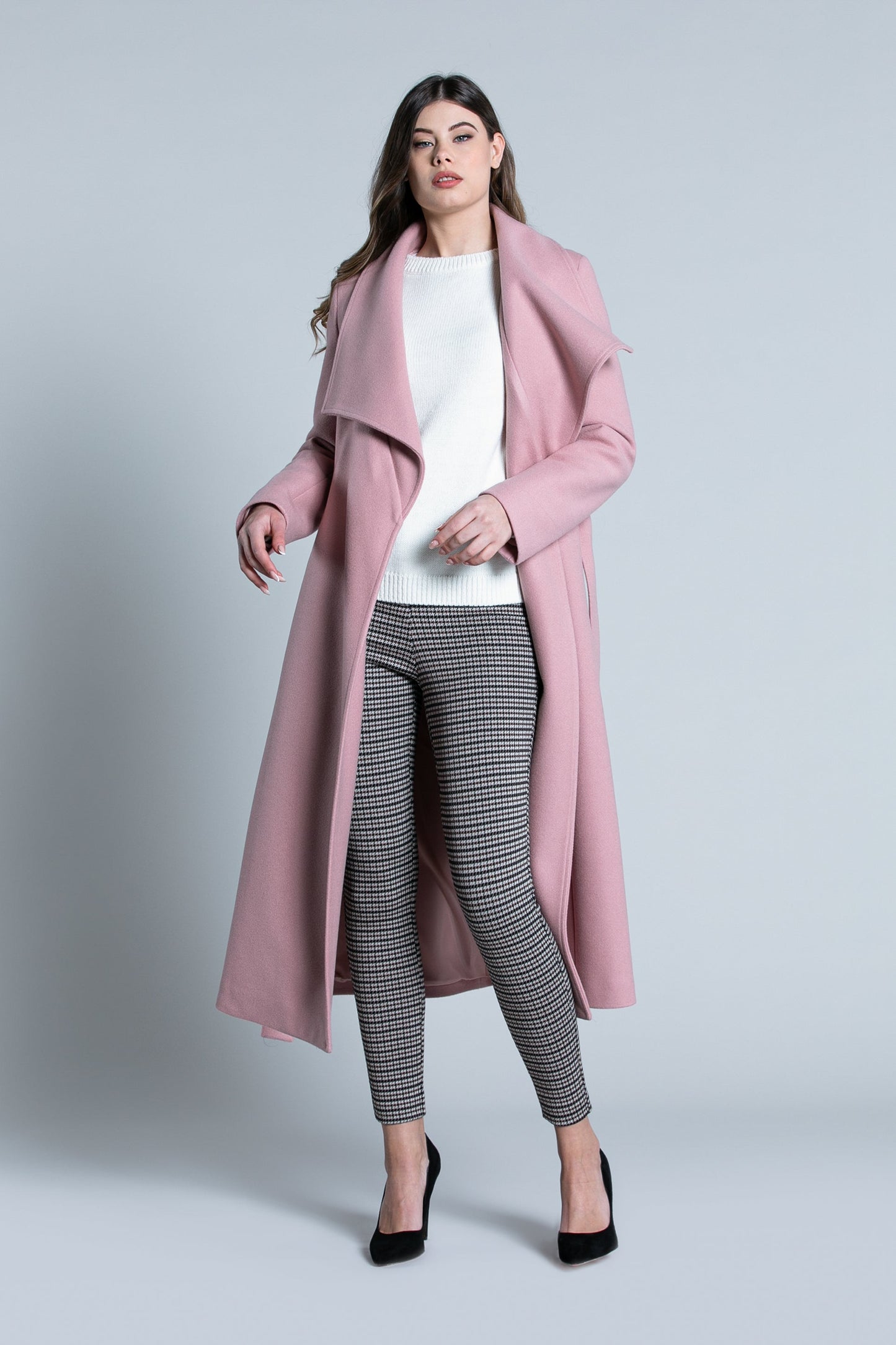 RIMMO 宽领加腰带长袖大衣