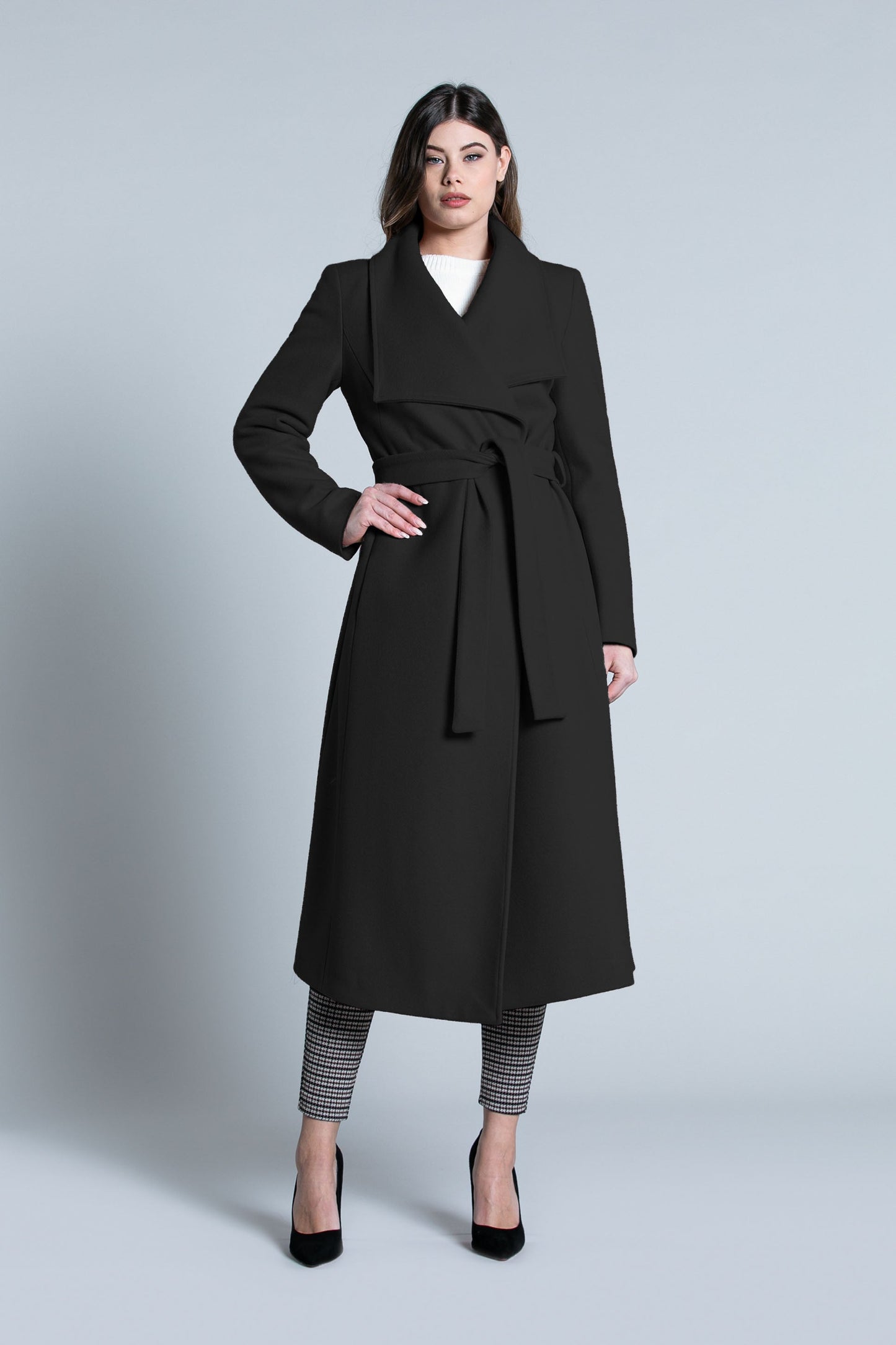 RIMMO 宽领加腰带长袖大衣