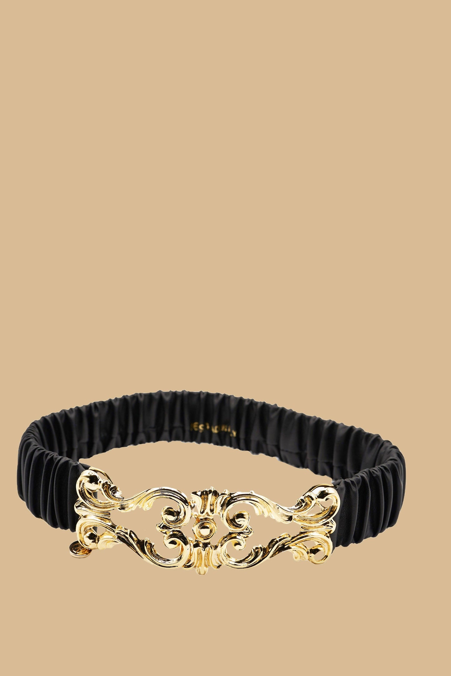 STORIAS 人造皮革巴洛克式搭扣弹力腰带