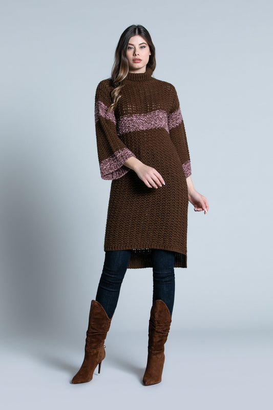 SHEN 短裙 3/4 袖高领不对称 f.do