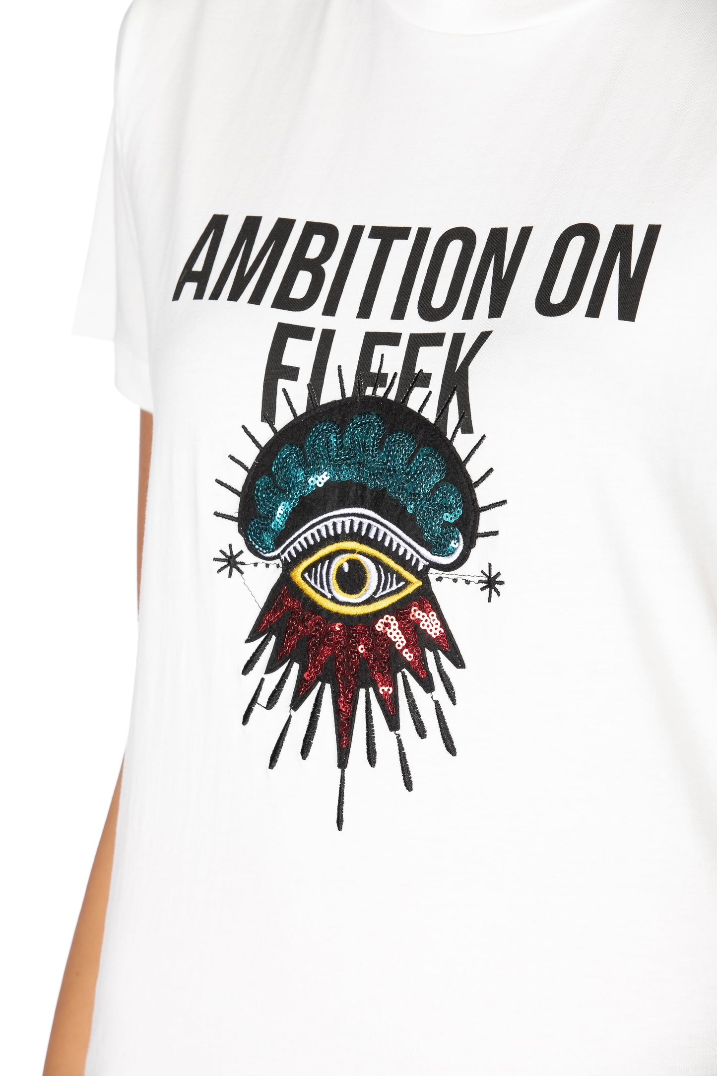 WERD 印花加亮片眼贴短袖T恤