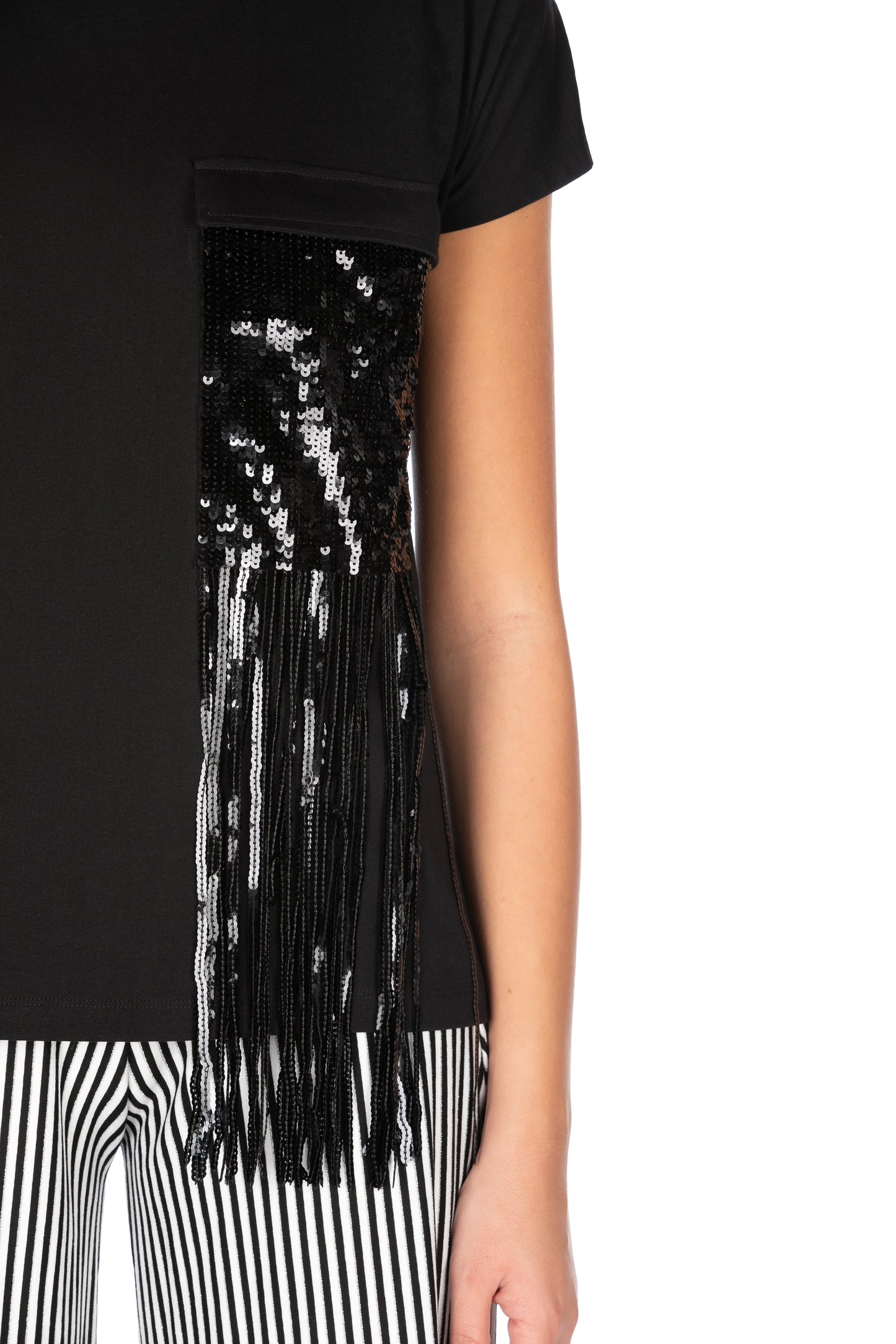 TERGNA 带口袋和亮片的半袖 T 恤