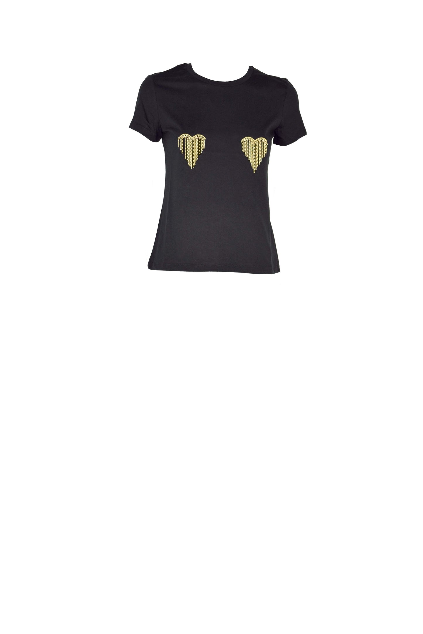 STRAPAZZISA 心形链条刺绣半袖 T 恤