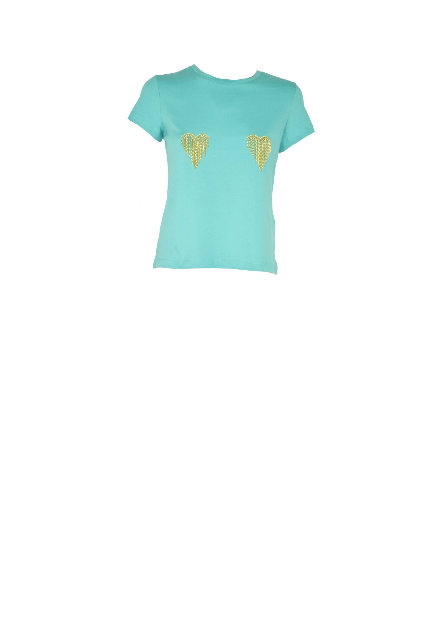 STRAPAZZISA 心形链条刺绣半袖 T 恤