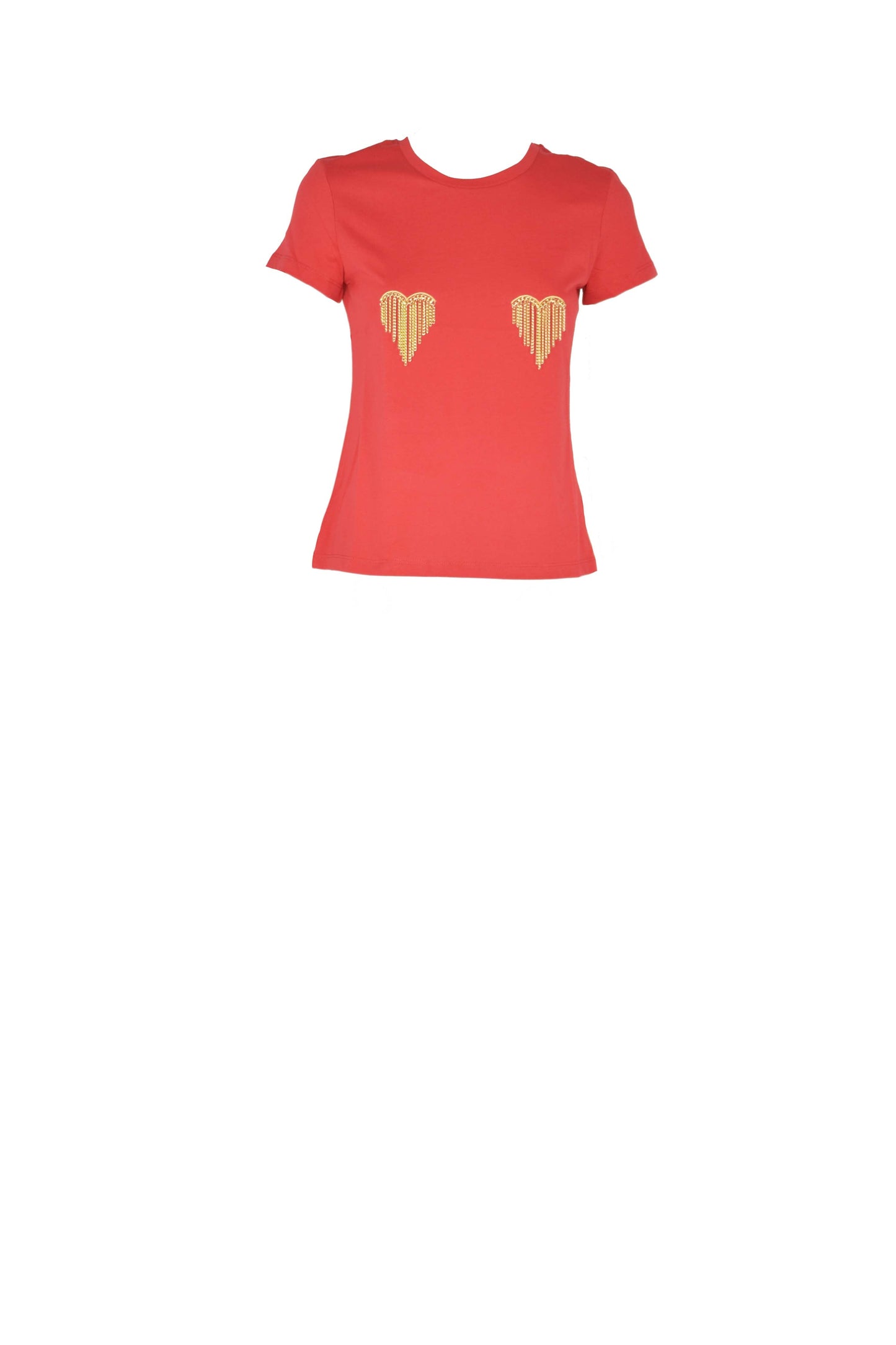 STRAPAZZISA 心形链条刺绣半袖 T 恤