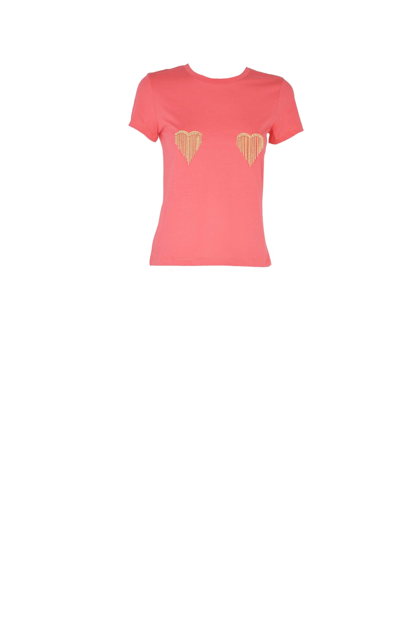 STRAPAZZISA 心形链条刺绣半袖 T 恤