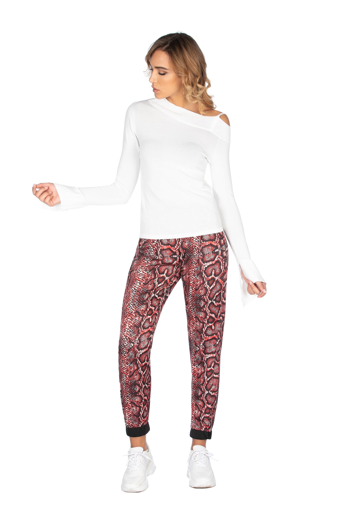 WHITERS 螺纹毛衣长袖宽袖底一字领