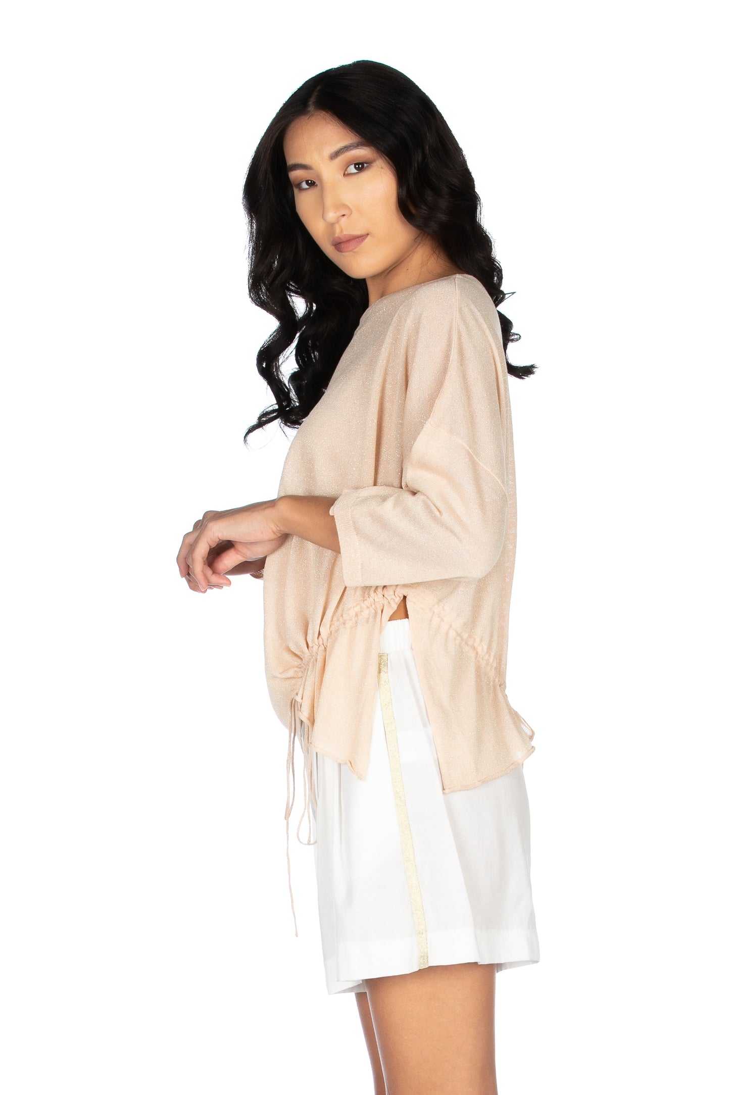 TIMISA 3/4 袖宽领抽绳衬衫