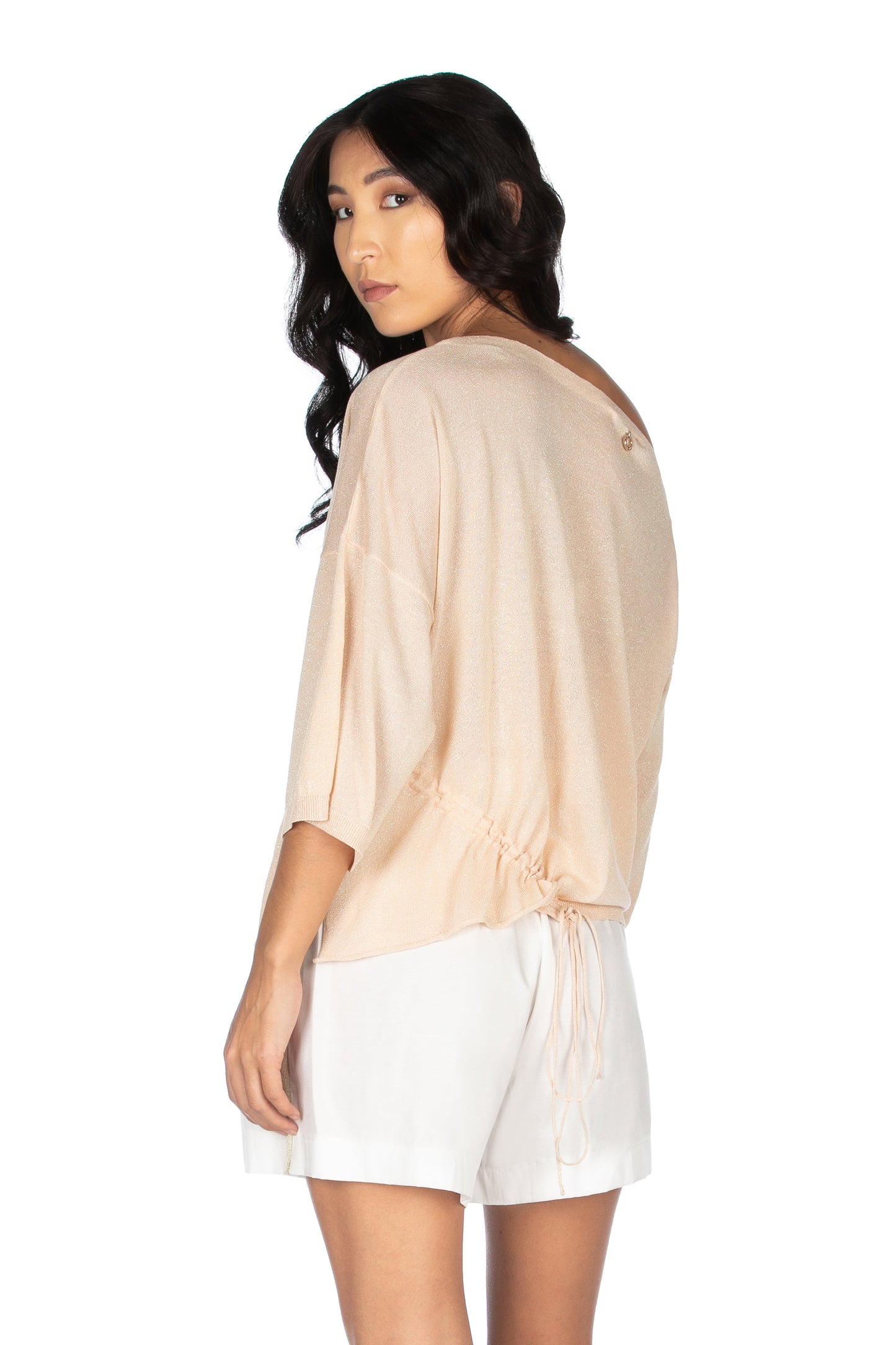 TIMISA 3/4 袖宽领抽绳衬衫